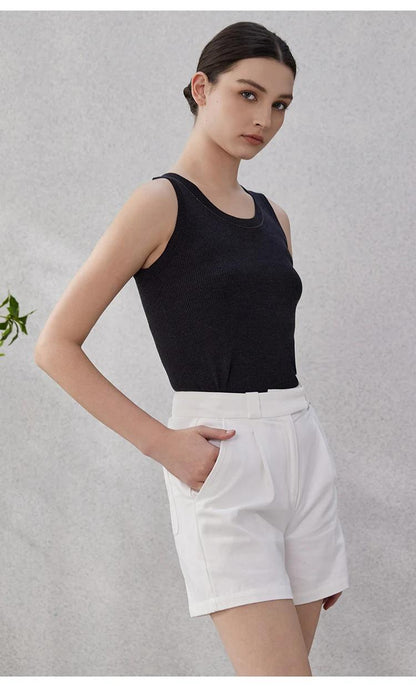 BC-65 Women's Clothing T-Shirts Ladies Tshirt Knitted Vest Top Quality silk wool clothes Sleeveless T shirts