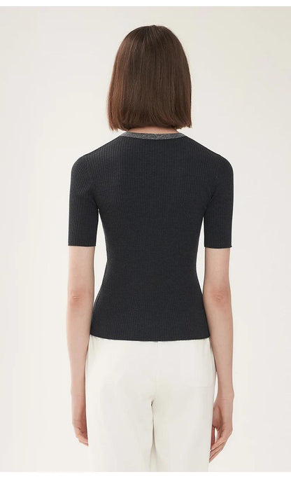 BC-227 Clothes Merino Wool Knit Sweaters Silk Tops For Women Luxury Clothing Manufacturers