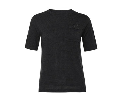 BC-26 Middle-aged  Summer ladies High Quality Clothes Merino Wool Silk Sweaters Knitted Tshirts Womens Luxurious Clothing