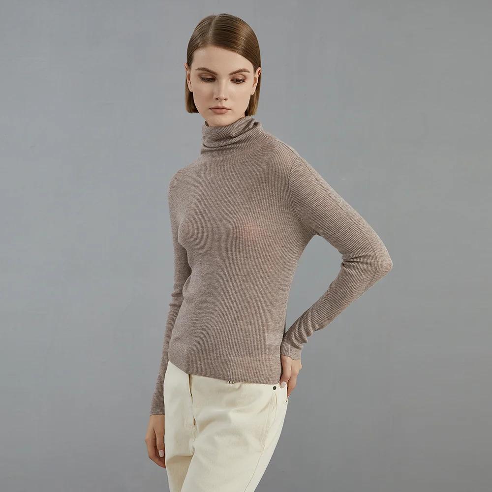 Bc697 2024 autumn thin long-sleepred turtle neck knitted pullovers luxury brand WOMEN'S clothing bright wool sweaters