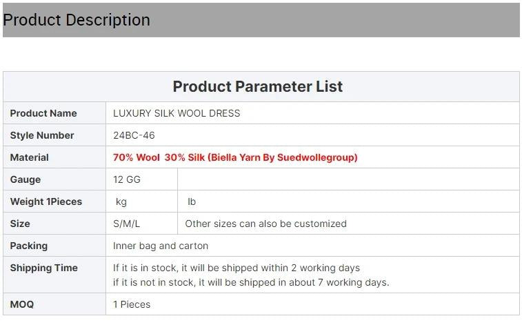 Bc-46 Ladies Clothes Women's Clothing Sleeveless Dresses For Women Merino Wool Silk Luxury short sleeve Dress loose