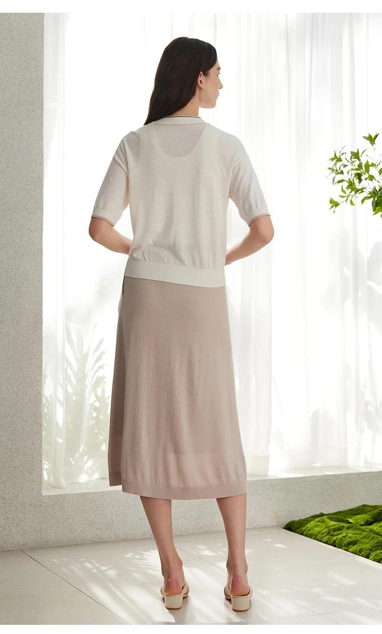 BC-35 Luxurious Buand Clothes Suppliers Ladies Merino Wool Silk Skirts Womens Clothing Elegant Summer