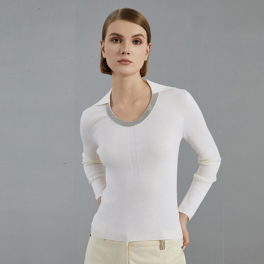 BC780 High Quality Luxury Women's Clothing 100% Wool thin Pullover Knitted Sweater Winter