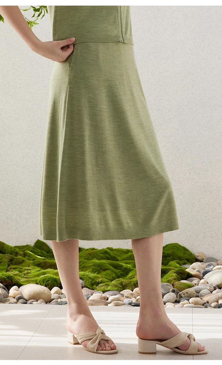 BC-35 Luxurious Buand Clothes Suppliers Ladies Merino Wool Silk Skirts Womens Clothing Elegant Summer