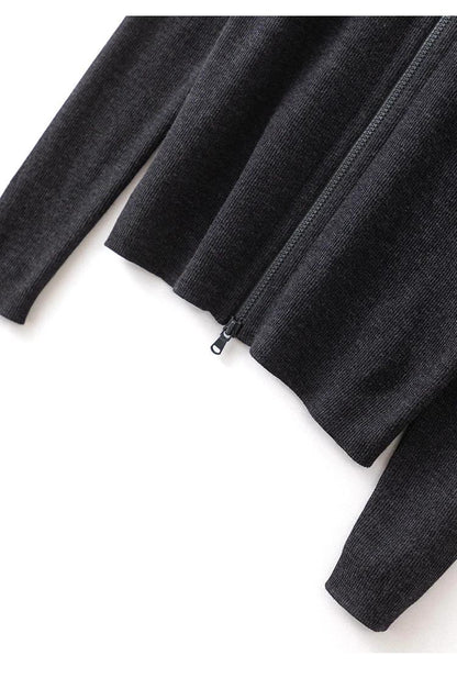 BC-253 Autumn Winter Zipper Half High Collar Knitted Cardigan Women's Top 100% Merino Wool Clothes Coat Sweater Women