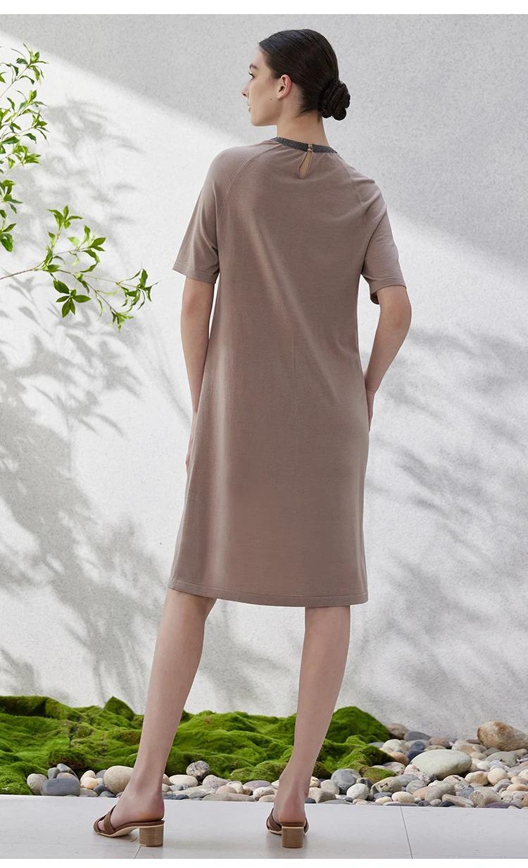 Bc-46 Ladies Clothes Women's Clothing Sleeveless Dresses For Women Merino Wool Silk Luxury short sleeve Dress loose