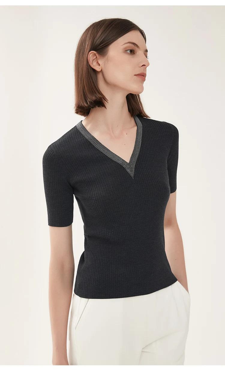 BC-227 Clothes Merino Wool Knit Sweaters Silk Tops For Women Luxury Clothing Manufacturers