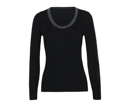 O neck long sleeved thin ladies jumper women's Clothing woolen tops 100% pure merino wool sweater for women