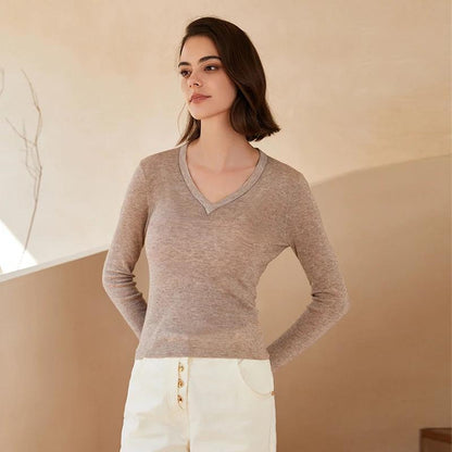 Bc-199 luxury women clothing autumn thin wool sweaters woolen knitwear base shirts