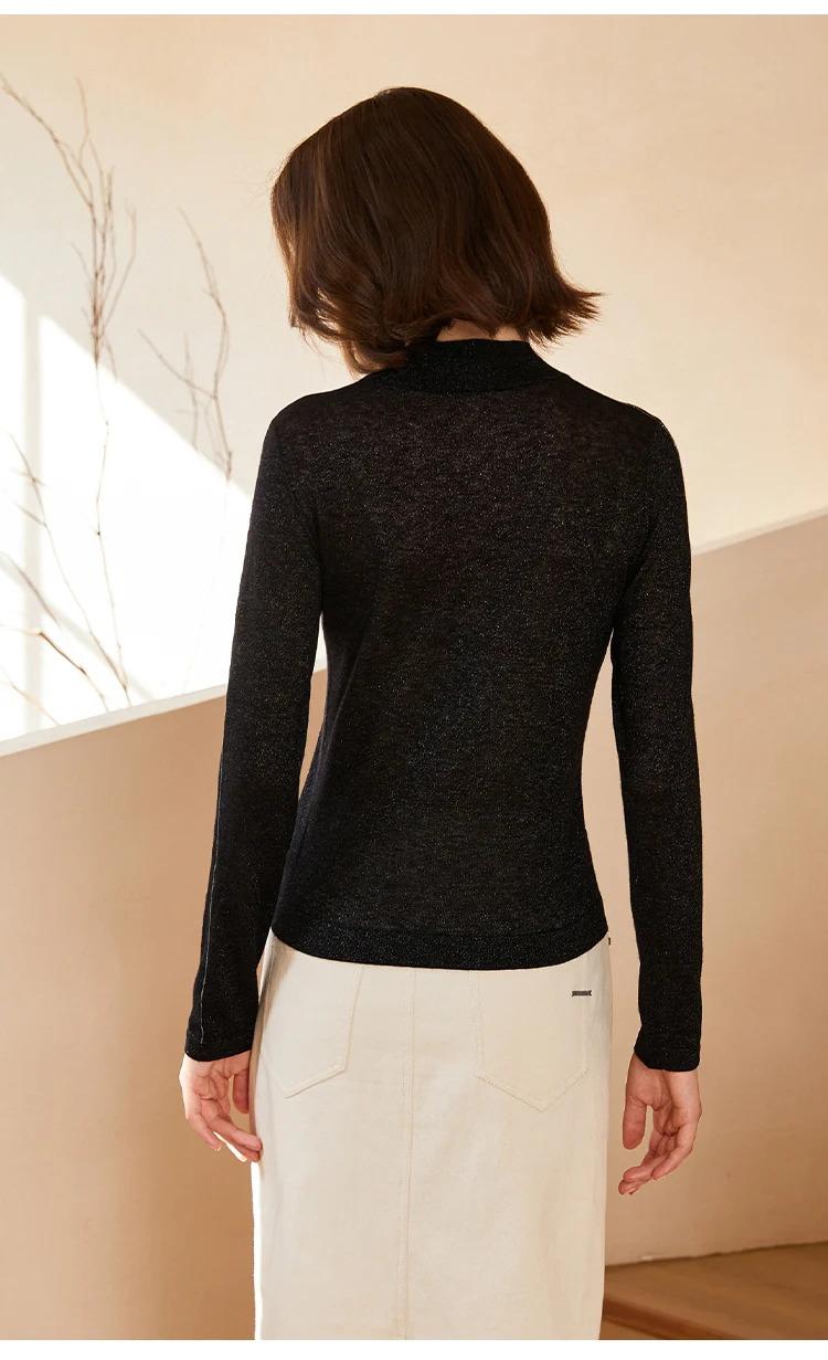 BC-266 Half High Collar Woollen Undershirt Wool Top Quality Thin Knitted Women's Sweaters Pullovers Clothes