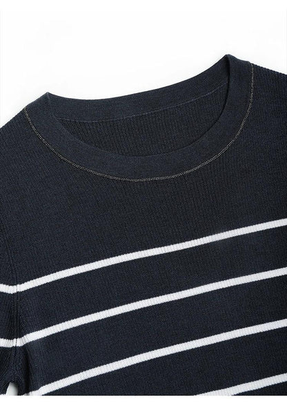 BC-28 Summer Ladies Luxury Brand Clothes Merino Wool Sweaters Silk Striped Tops For Women High Quality Clothing