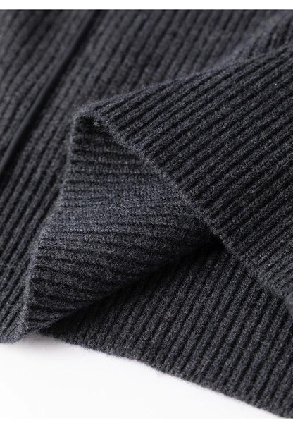 BC-307 In Stock Luxury Turn Collar Half Zipper 100% Wool Clothes Women Sweater Knit Sweater Woman Pullover Sweater