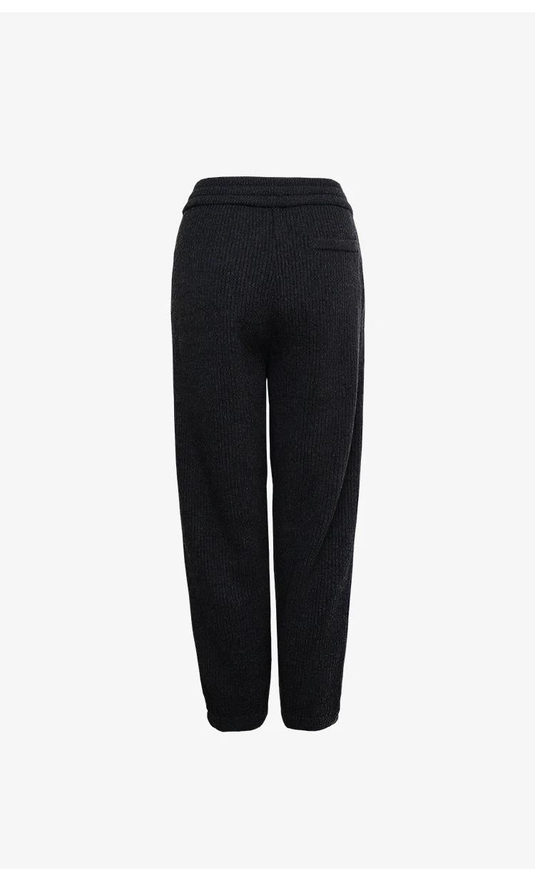 BC-361 Luxury Elastic Waist Drawstring 100% Wool Pants Women High Waist Women's Pants & Trousers Women's Pants Clothes