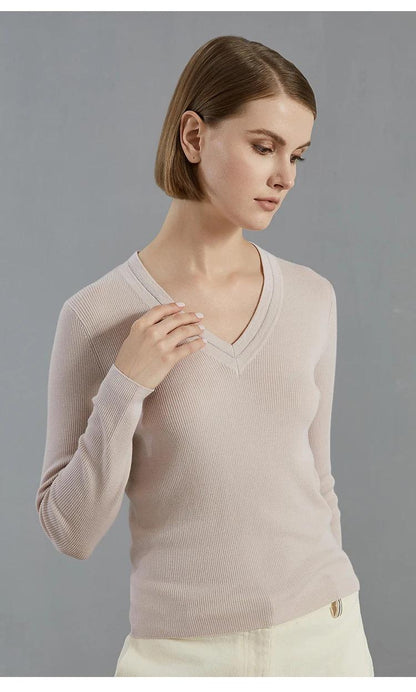 Bcenclosure autumn thin long-sleepted pullover luxury brand WOMEN'S 100% merino wool sweater