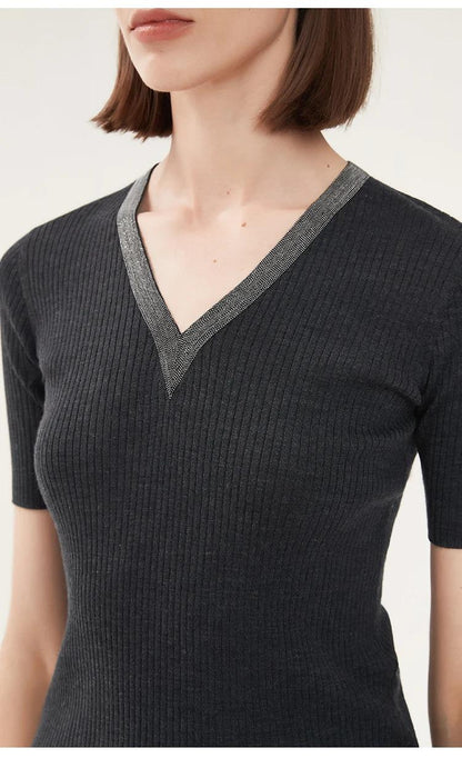 BC-227 Clothes Merino Wool Knit Sweaters Silk Tops For Women Luxury Clothing Manufacturers