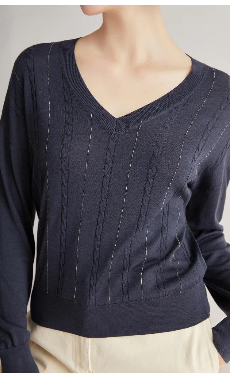 BC-91 Spring Clothes Merino Wool Sweater Silk Tops For Women Ladies knitted Clothing Supplier