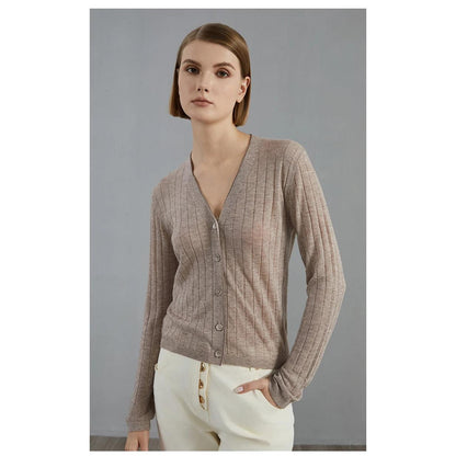 BC685 Autumn thin long-sleeved knitted cardigan luxury brand women's bright wool sweater