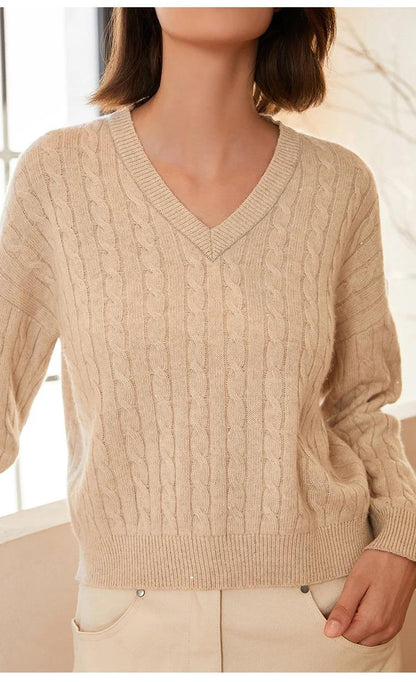 BC-254 V-neck fit pullover 100% pure wool sweaters woman clothes knit sweater luxury women's clothes clothing for ladies