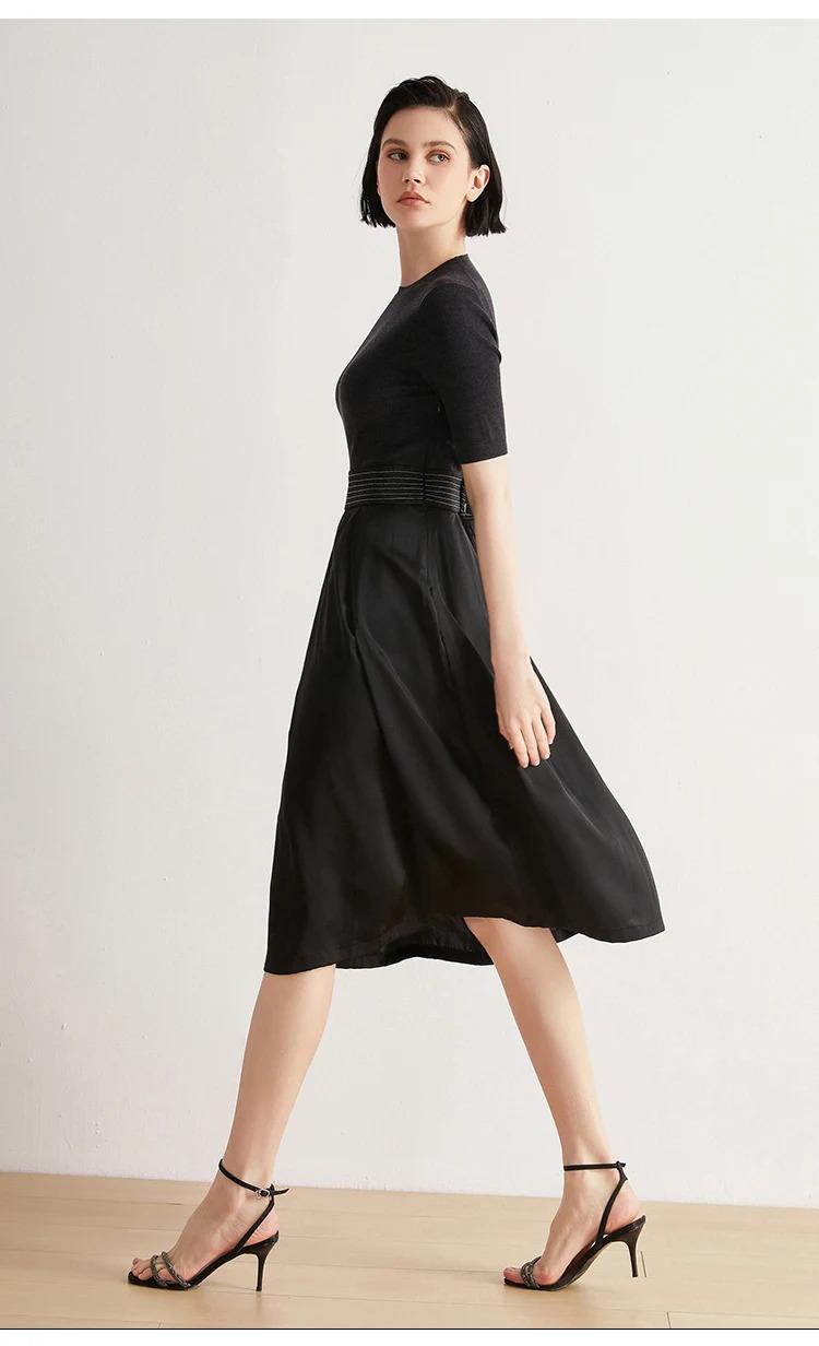 BC-64 designer clothing ladies merino wool silk casual elegant dress womens manufacturers for brand clothing