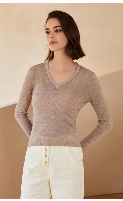 Bc-199 luxury women clothing autumn thin wool sweaters woolen knitwear base shirts