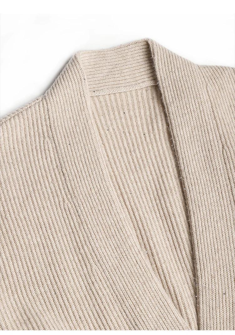 BC-206 100% Merino Pure Wool Sweater Thick Knitted Cardigan For Women Ladies Tops Luxury Womens Clothing