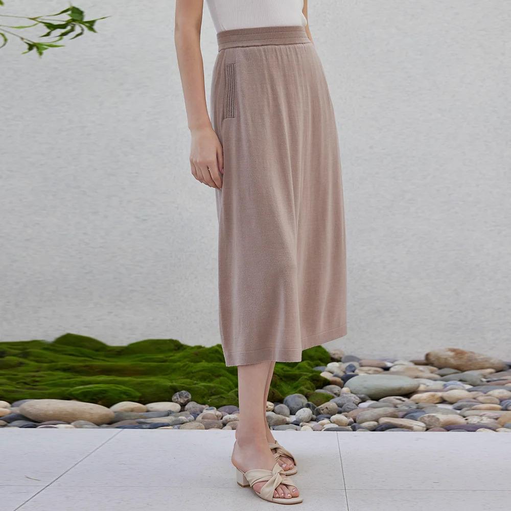 BC-47 Luxurious Clothes Ladies Merino Wool Silk Skirts Womens Clothing Elegant Summer