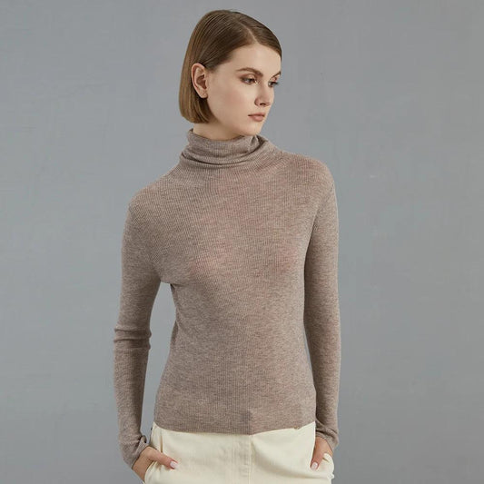 Bc697 2024 autumn thin long-sleepred turtle neck knitted pullovers luxury brand WOMEN'S clothing bright wool sweaters