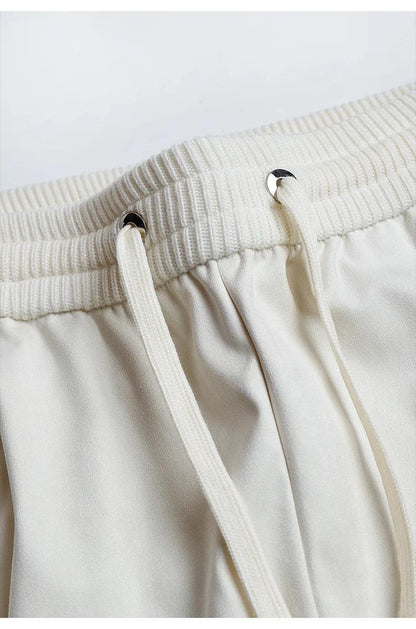 BC-361 Luxury Elastic Waist Drawstring 100% Wool Pants Women High Waist Women's Pants & Trousers Women's Pants Clothes