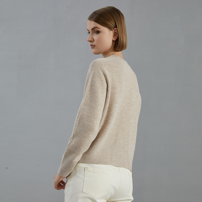 SFL BC705 autumn 100% Merino Wool Crew Neck Knit pullover Sweater High Quality Luxury Brand Womens clothing