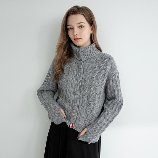 SFL TC748 High-quality luxury women's clothing trendy brand 100% wool thick turtle neck pullover knitwear sweater