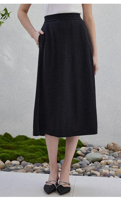 BC-47 Luxurious Clothes Ladies Merino Wool Silk Skirts Womens Clothing Elegant Summer