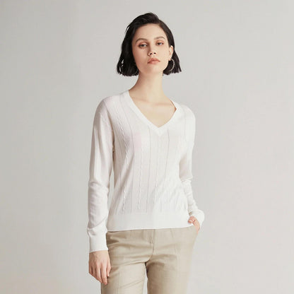 BC-91 Spring Clothes Merino Wool Sweater Silk Tops For Women Ladies knitted Clothing Supplier