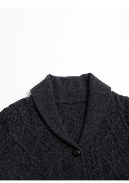 BC-298 Single Breasted Turn-Down Collar 7GG 2/26NM 100% Wool Clothes Knitwear Women Wool Cardigan Knit Sweater Cardigan Women