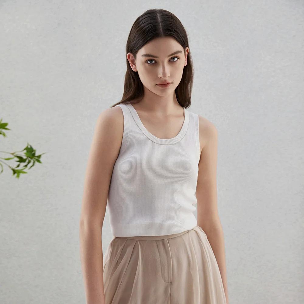 BC-65 Women's Clothing T-Shirts Ladies Tshirt Knitted Vest Top Quality silk wool clothes Sleeveless T shirts