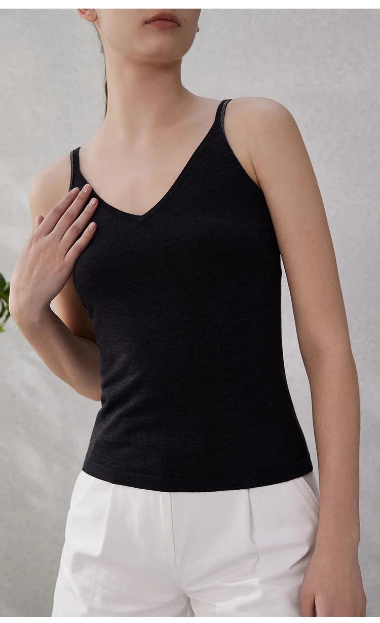 BC-166 Luxury Women's Clothing Brand Clothes High Quality Silk Merino Wool Sweater Knitted Vest