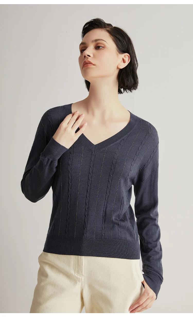 BC-91 Spring Clothes Merino Wool Sweater Silk Tops For Women Ladies knitted Clothing Supplier