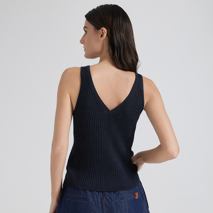 2025 Women's wool and silk V-neck vest BC1000