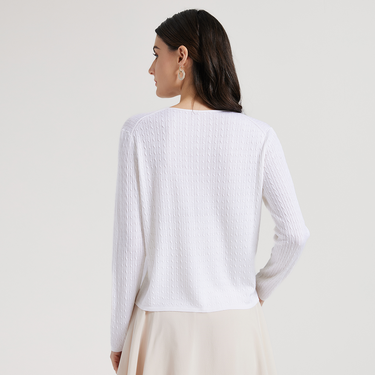 2025 Women's woolen silk open-necked single-breasted sweater BC1006