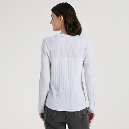 2025 Women's wool and silk V-neck sweater BC1018