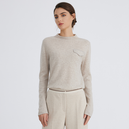 SFL BC799 High-quality luxury brand women's Clothing half turtleneck pullover knitted sweater 94% cashmere wool