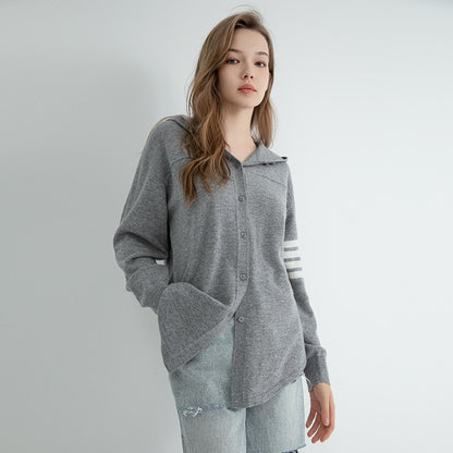 SFL TC745 High quality luxury women's clothing luxury brand 100% merino wool hoodie cardigan