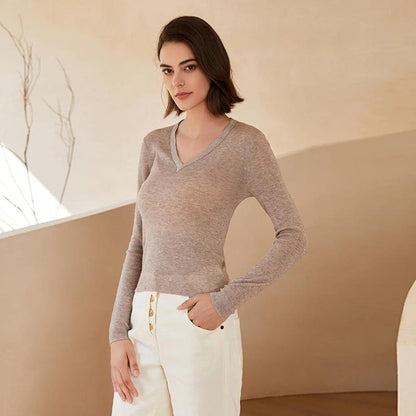 Bc-199 luxury women clothing autumn thin wool sweaters woolen knitwear base shirts