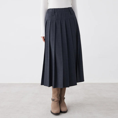 K2691W Australian wool autumn and winter midi pleated skirt high quality luxury women's clothing