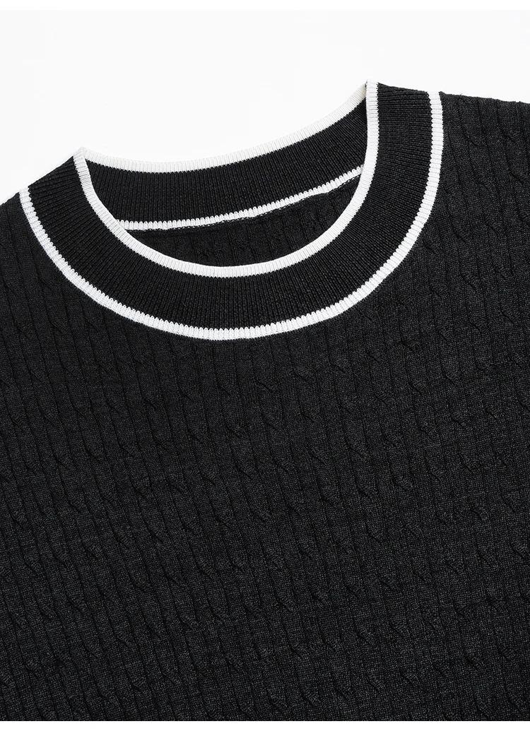 BC-2 Luxury Crew Neck Wool Silk Knitted Tops For Women Sweater Clothes Knitwear bc womens clothing Free Shipping