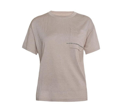 BC-9 Summer Women's Clothing Knitted Tee Shirt for Women Ladies Silk & Wool Tops Tshits Clothes