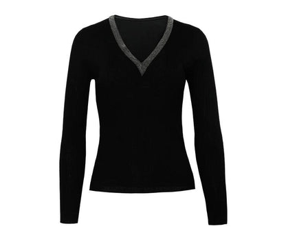 BC-320 V-Neck thin Fit Pullover Top Women's Clothing Ladies Clothes 100% Merino Wool Knit Sweater For Women