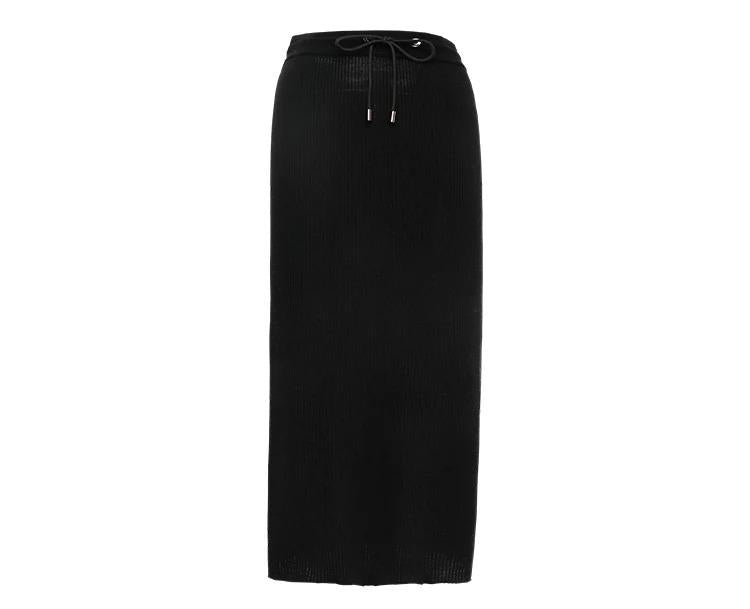 BC-323 High Quality Slim Fit Elegant A-Line Knee Length 16GG 60NM 100% Merino Wool Clothes Knitted Skirt solid woolen Skirts