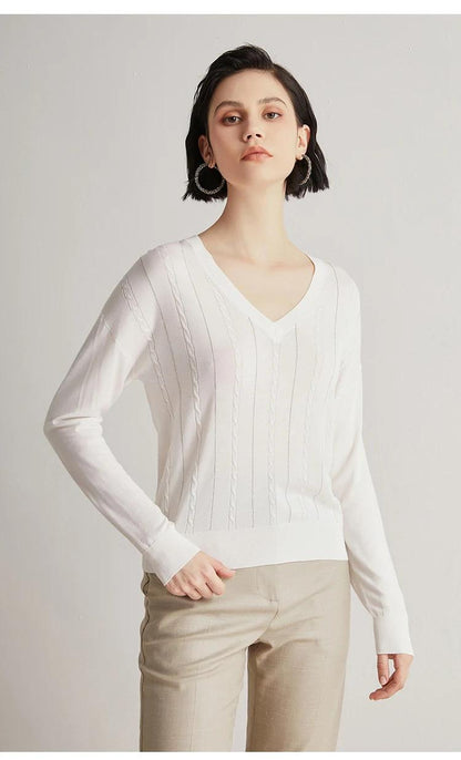 BC-91 Spring Clothes Merino Wool Sweater Silk Tops For Women Ladies knitted Clothing Supplier