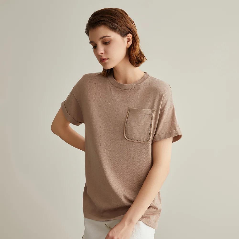 BC603 Luxury Women's Clothing Silk Summer Woolen Ladies Clothes Merino Wool Pullover Drop Shoulder Sleeve Sweaters