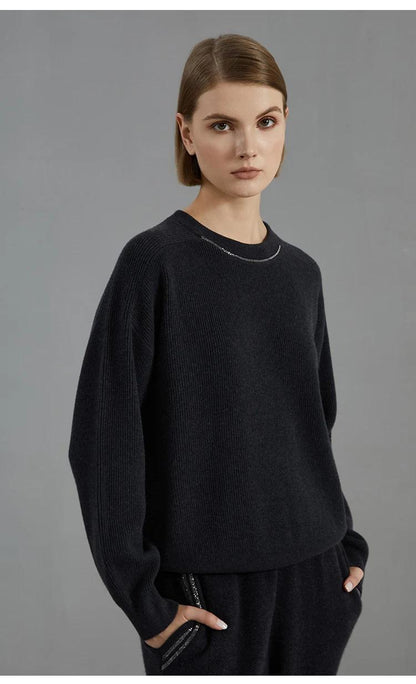 BC734 luxury brand women's Clothing Autumn knitted pullover Ladies 100% merino wool sweaters